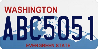 WA license plate ABC5051