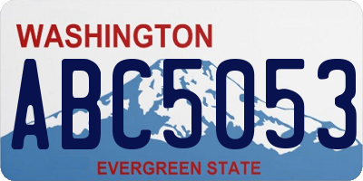 WA license plate ABC5053