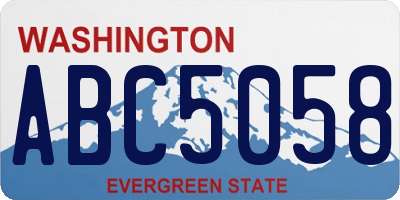 WA license plate ABC5058