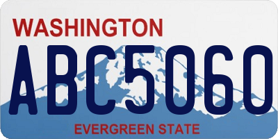 WA license plate ABC5060