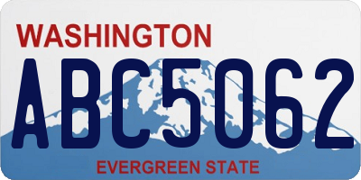 WA license plate ABC5062