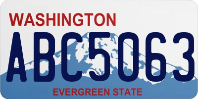 WA license plate ABC5063
