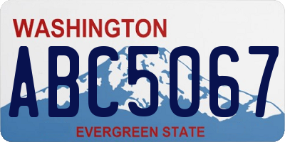 WA license plate ABC5067