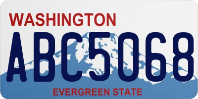 WA license plate ABC5068