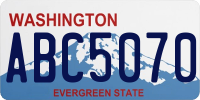 WA license plate ABC5070