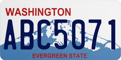 WA license plate ABC5071