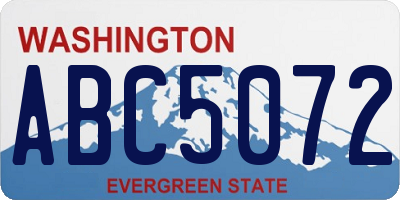 WA license plate ABC5072
