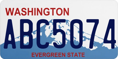 WA license plate ABC5074