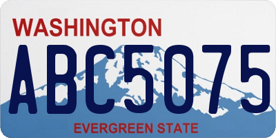 WA license plate ABC5075