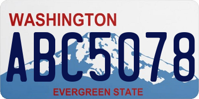 WA license plate ABC5078