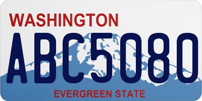 WA license plate ABC5080