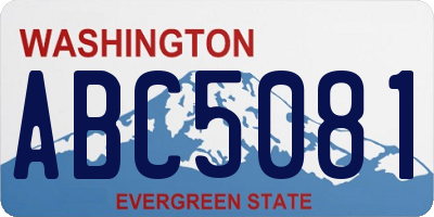 WA license plate ABC5081