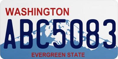 WA license plate ABC5083