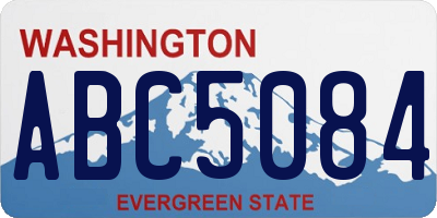 WA license plate ABC5084