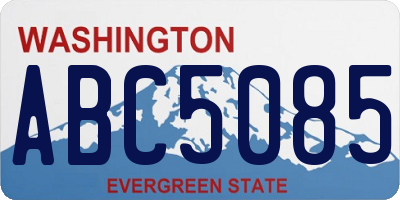 WA license plate ABC5085