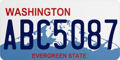 WA license plate ABC5087