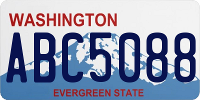WA license plate ABC5088
