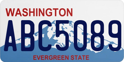 WA license plate ABC5089