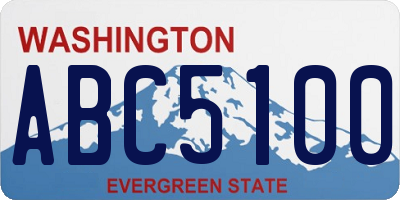 WA license plate ABC5100