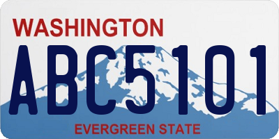 WA license plate ABC5101