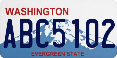 WA license plate ABC5102