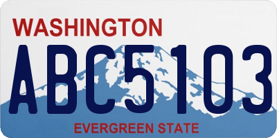 WA license plate ABC5103