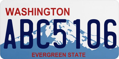 WA license plate ABC5106