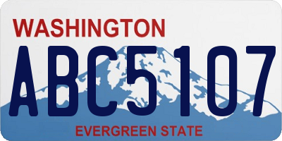 WA license plate ABC5107