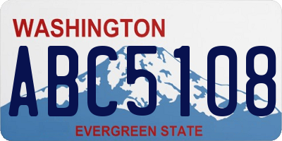 WA license plate ABC5108