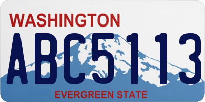 WA license plate ABC5113