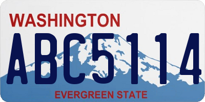 WA license plate ABC5114