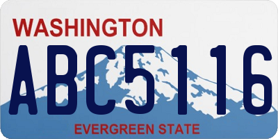 WA license plate ABC5116