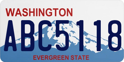 WA license plate ABC5118