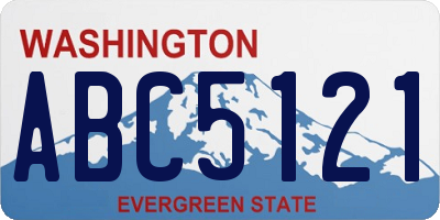 WA license plate ABC5121