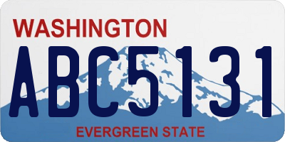 WA license plate ABC5131
