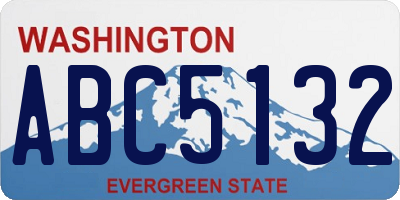 WA license plate ABC5132
