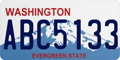 WA license plate ABC5133