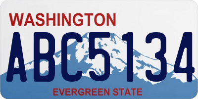 WA license plate ABC5134