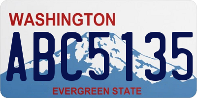 WA license plate ABC5135