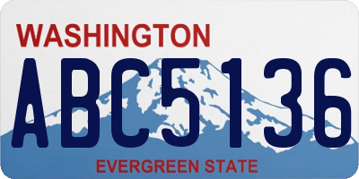 WA license plate ABC5136