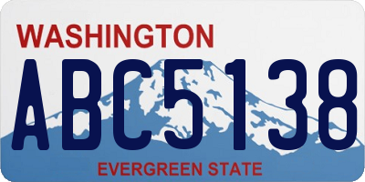 WA license plate ABC5138