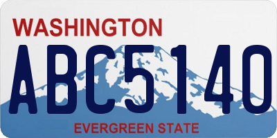 WA license plate ABC5140