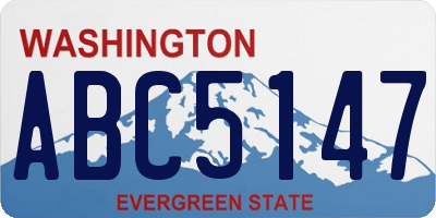 WA license plate ABC5147