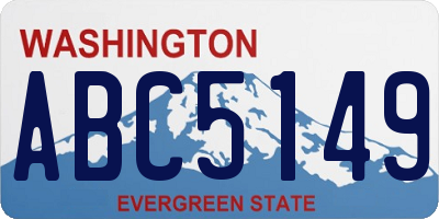 WA license plate ABC5149