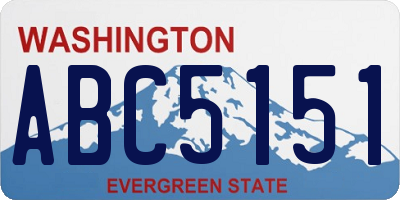 WA license plate ABC5151