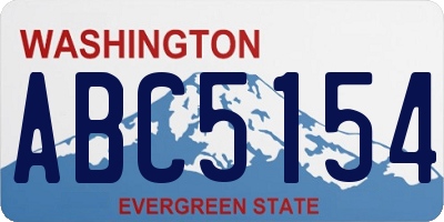 WA license plate ABC5154