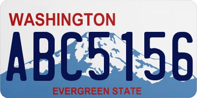 WA license plate ABC5156