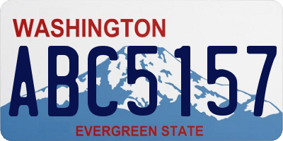 WA license plate ABC5157