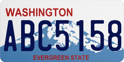 WA license plate ABC5158