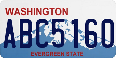 WA license plate ABC5160
